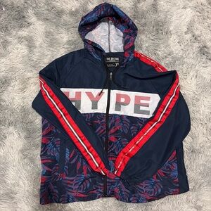 Five.By.Five By Master Piece Mens XL Black Red HYPE Hoodie Leaf Print Zip Jacket